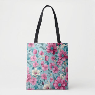 Beautiful Vector Floral Flowers Seamless Pattern  Tote Bag