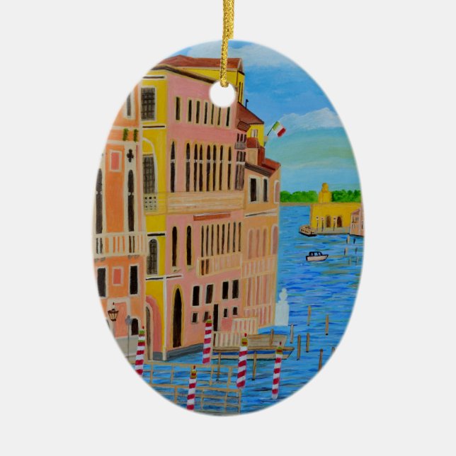 Beautiful Venice 2 Ceramic Tree Decoration (Front)