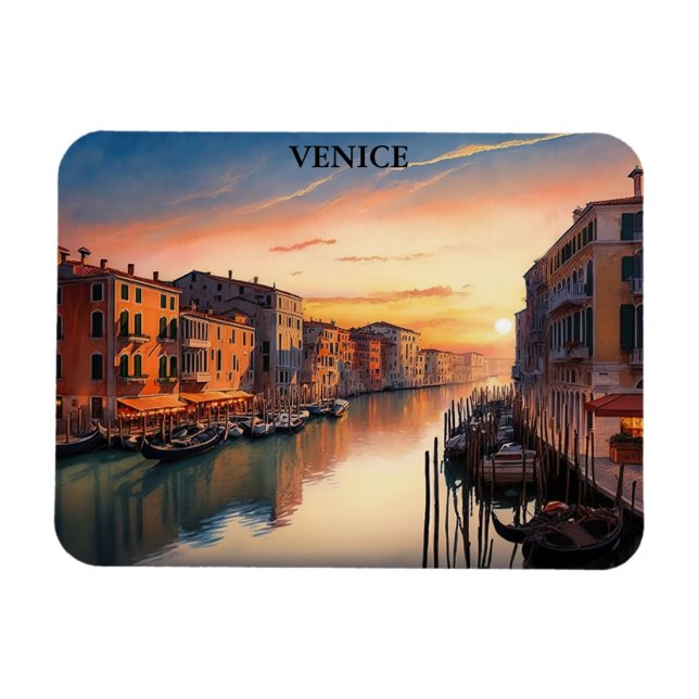 Beautiful Venice Italy Sunset View Magnet (Horizontal)