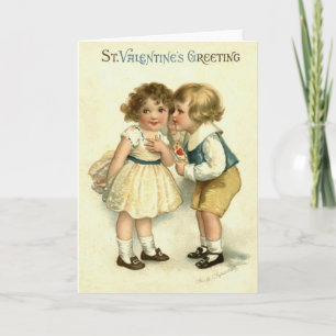 Beautiful Victorian Children Valentine's Day Card