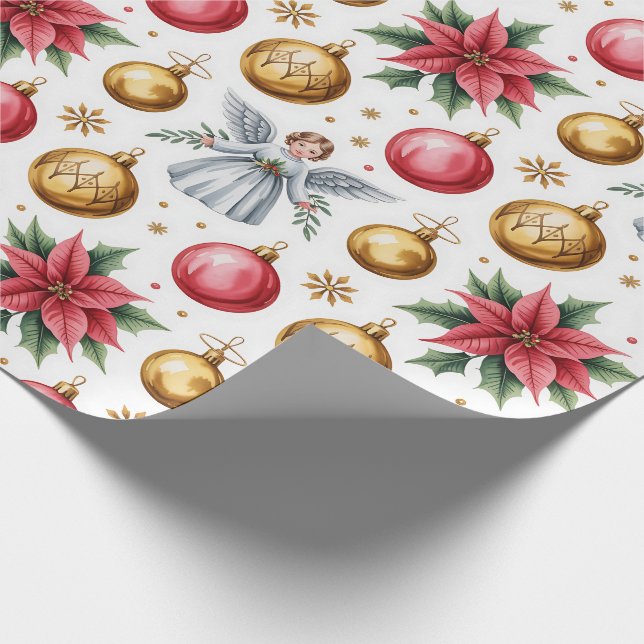 Beautiful Victorian Christmas Ornaments Wrapping Paper (Corner)