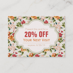 Beautiful Victorian Floral Discount Coupon Gift