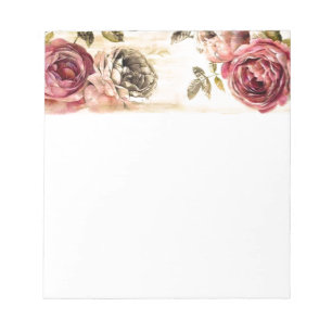 Beautiful Victorian Floral Painting Notepad