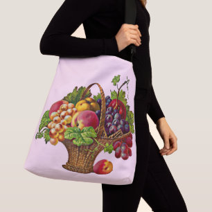 beautiful Victorian fruit basket print Crossbody Bag