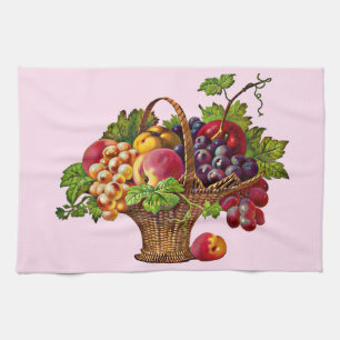 beautiful Victorian fruit basket Tea Towel