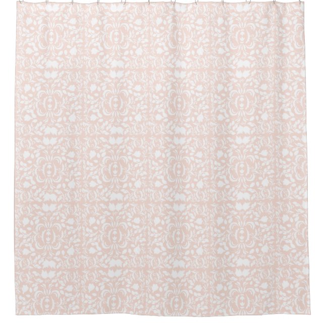 Beautiful Victorian pastel pattern pink and white  Shower Curtain (Front)