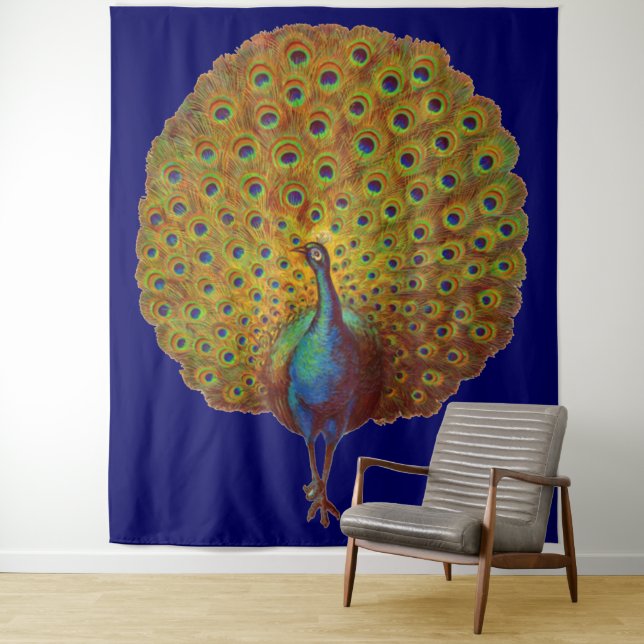 beautiful Victorian peacock print Tapestry (In Situ)