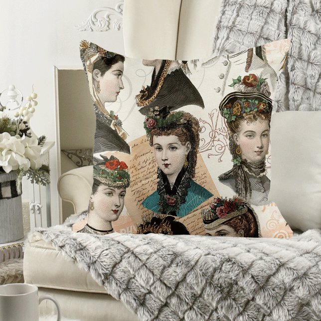 Beautiful Victorian Women Vintage Collage Cushion (Creator Uploaded)