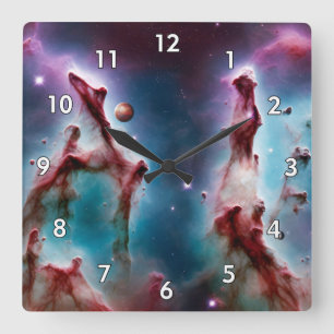 Beautiful View of a Nebula Square Wall Clock