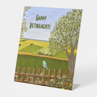 Beautiful View Retirement Pedestal Sign