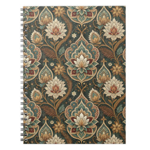 Beautiful Vintage Art Nouveau Floral Mural Pattern Notebook