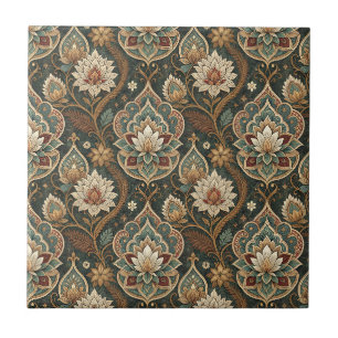 Beautiful Vintage Art Nouveau Floral Mural Pattern Tile