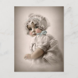 Beautiful Vintage Baby Wearing Bonnet Postcard