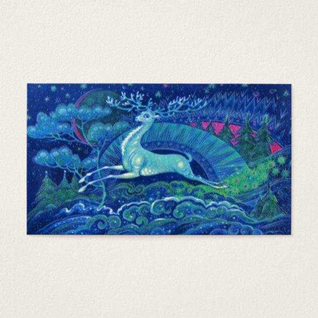Beautiful Vintage Blue Russian Reindeer (Front)