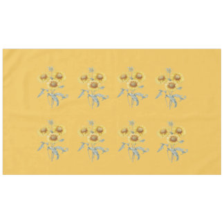 Beautiful vintage botanical art sunflowers yellow tablecloth