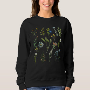 Beautiful Vintage Botanical Floral WildFlower Girl Sweatshirt