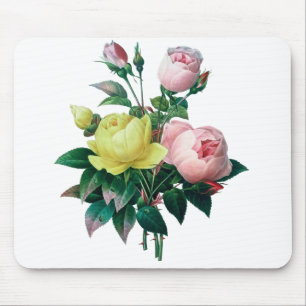beautiful vintage botanical illustration, rose mouse pad