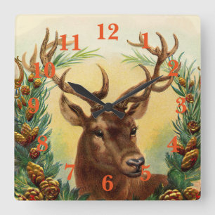 Beautiful Vintage Buck Square Wall Clock