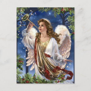 Beautiful Vintage Christmas Angel Holiday Postcard