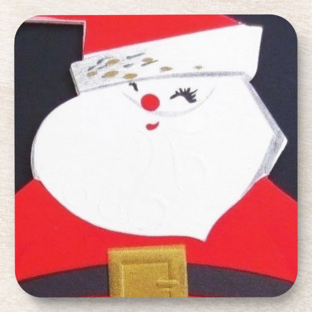 Beautiful Vintage Christmas Santa Coaster (Front)