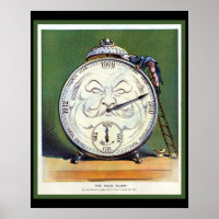 Beautiful Vintage Clock Poster 1909 Politics