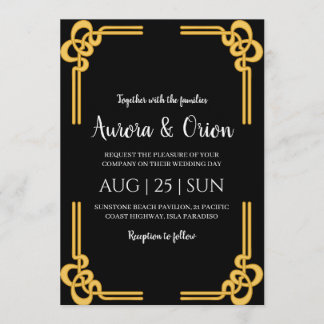 beautiful vintage floral art nouveau wedding invitation