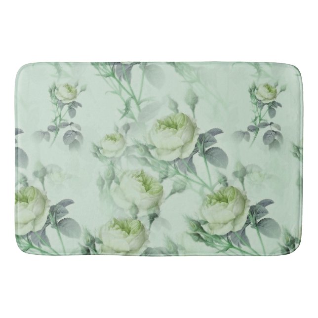 Beautiful Vintage Floral Bath Mat (Front)