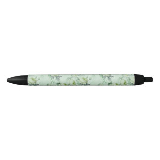 Beautiful Vintage Floral Black Ink Pen