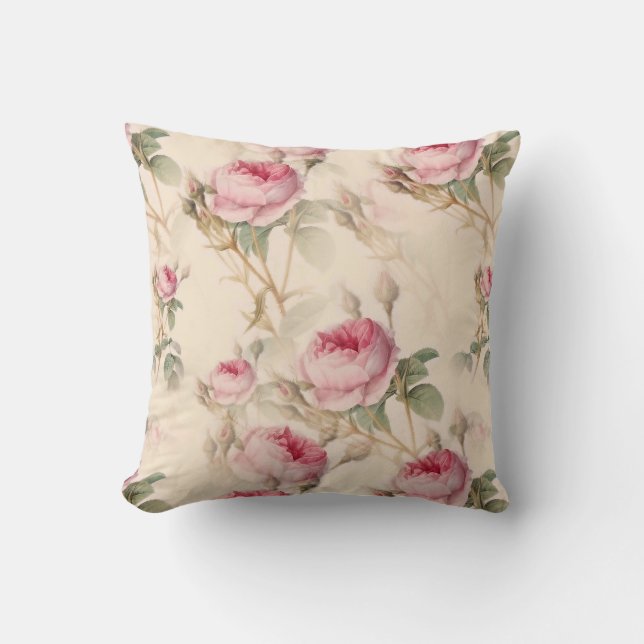 Beautiful Vintage Floral Cushion (Front)