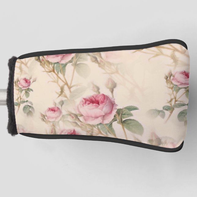Beautiful Vintage Floral Golf Head Cover (Front)