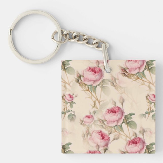 Beautiful Vintage Floral Key Ring (Front)