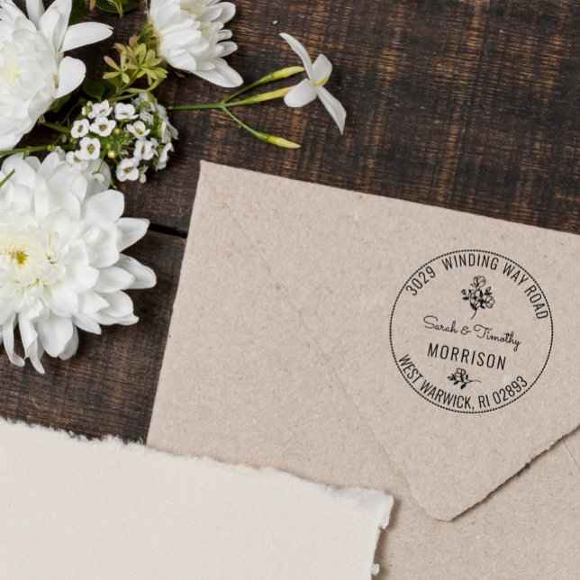 Beautiful Vintage Floral Name & Address Rubber Stamp (Creator Uploaded)
