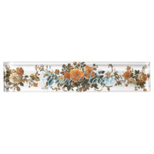 Beautiful vintage floral  nameplate
