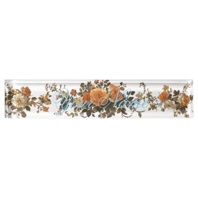 Beautiful vintage floral  nameplate (Front)