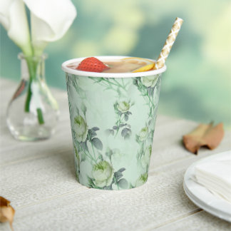 Beautiful Vintage Floral Paper Cups
