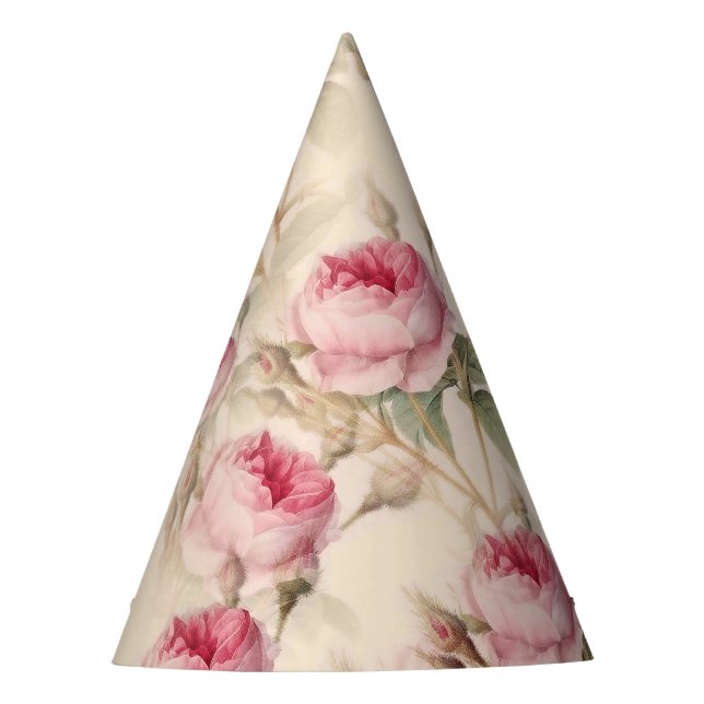Beautiful Vintage Floral Party Hat (Front)