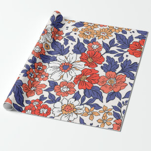 Beautiful vintage floral pattern in small realisti wrapping paper