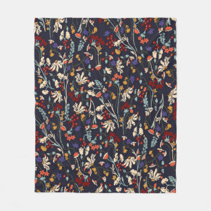 Beautiful vintage Floral pattern in the many kind Fleece Blanket