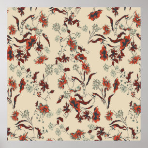 Beautiful vintage Floral pattern in the many kind  Poster