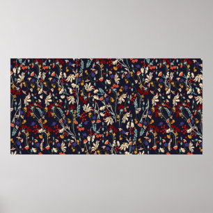 Beautiful vintage Floral pattern in the many kind  Poster
