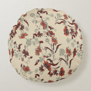 Beautiful vintage Floral pattern in the many kind Round Cushion