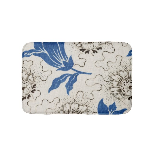 Beautiful Vintage Floral Pattern on Bath Mat (Front)