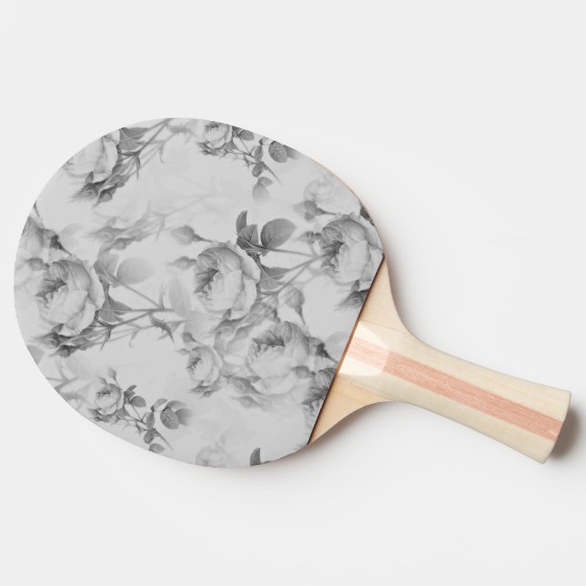 Beautiful Vintage Floral Ping Pong Paddle (Back Side)