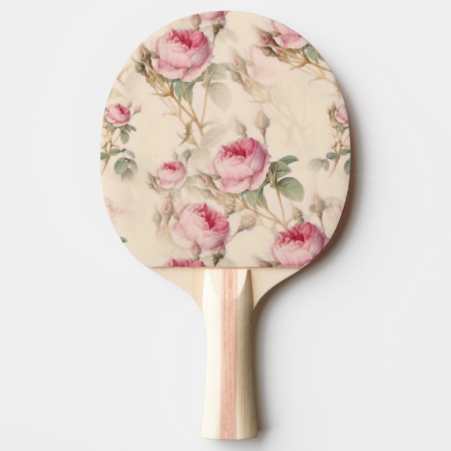 Beautiful Vintage Floral  Ping Pong Paddle (Front)