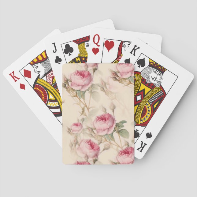 Beautiful Vintage Floral Playing Cards (Back)