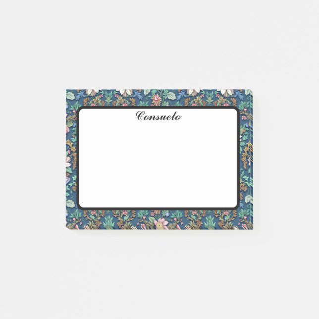 Beautiful Vintage Floral Post-it Notes (Front)