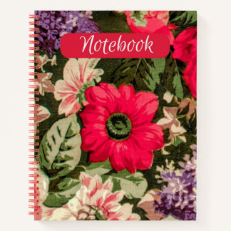 Beautiful Vintage Floral Spiral Notebook
