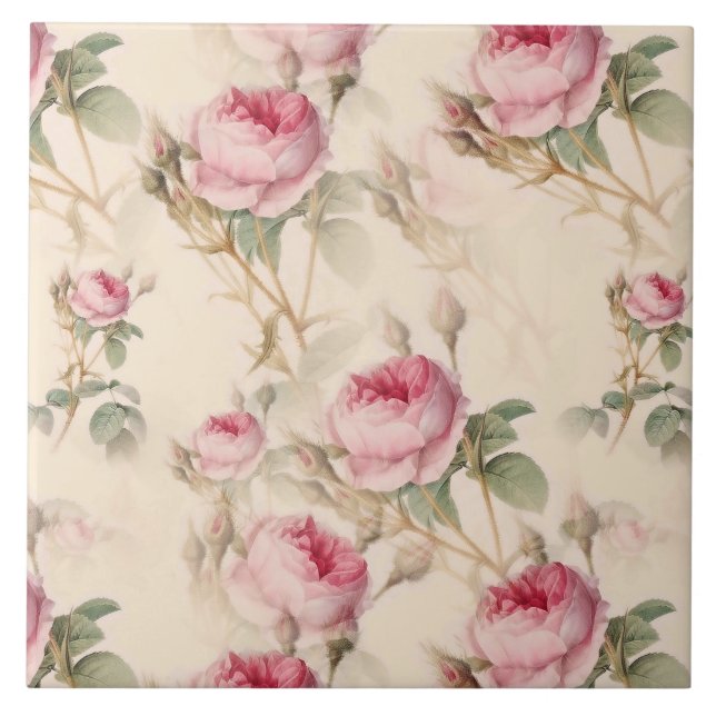 Beautiful Vintage Floral Tile (Front)