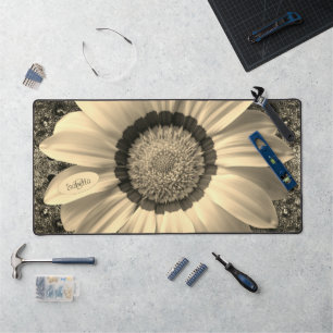 Beautiful vintage flower on background Monogram Desk Mat