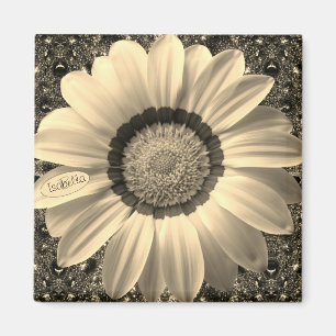 Beautiful vintage flower on background Monogram Magnet